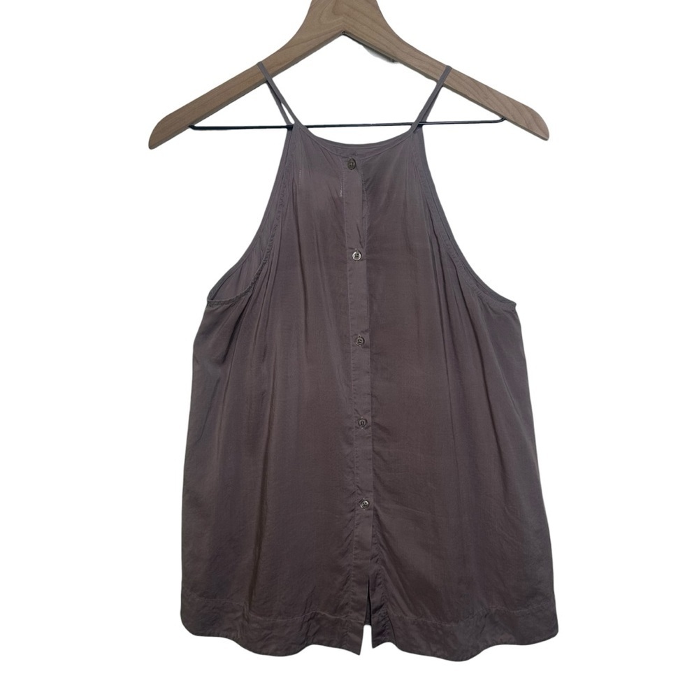 Cloth & Stone Sleeveless Button Back Top Sz Medium Mauve Minimalist Tencel Boho